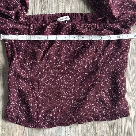 Abercrombie & Fitch Blouse Size Small Polka dots Smocked Puff Sleeve Size Medium - Picture 5 of 7